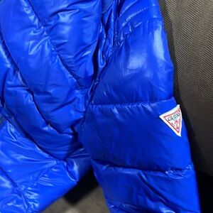 Blue guess puffer